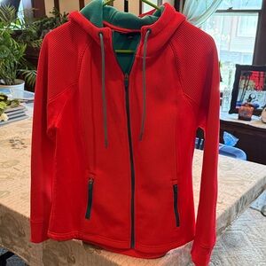 Swiss Tech Women Textured Waffle Knit Fleece Lined Full Zip Hoodie Medium 8-10